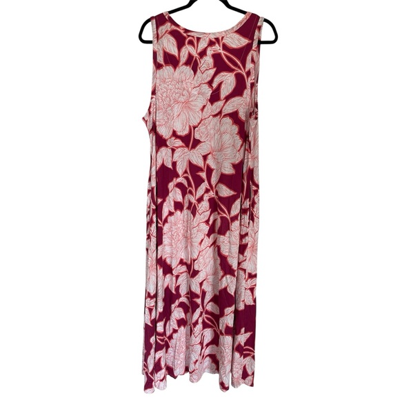 Soft Surroundings Santiago Song Floral Red White Maxi Dress Sz 1X Plus Size - Picture 5 of 6